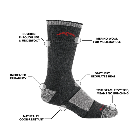 Men's Hiker Boot Full Cushion Midweight Hiking Socks