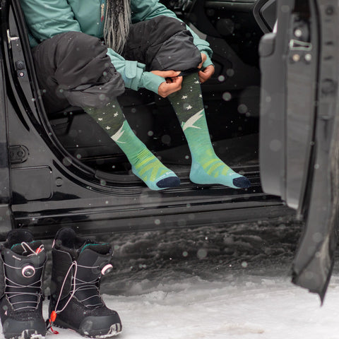 Women's Aurora Over-the-Calf Lightweight Ski & Snowboard Socks