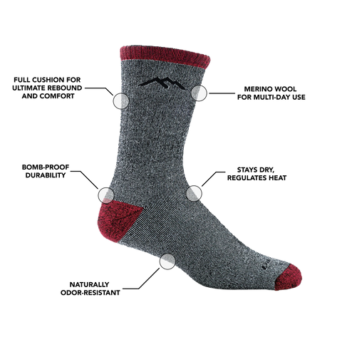 Men's Mountaineering Micro Crew Heavyweight Hiking Socks